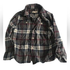 Tucker and Tate Grey Plaid Flannel Shirt 3 Toddler